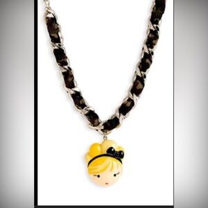 Harajuku Lovers Silver and Black Necklace with Yellow Charm